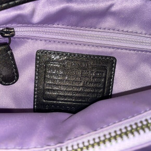 Coach Patent Leather Garnet Turnlock Satchel in Pewter (Style No. 13926) - Picture 9 of 14